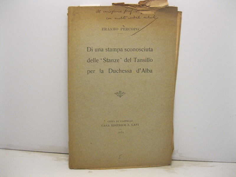 Di una stampa sconosciuta delle Stanze del Tansillo per la Duchessa d'Alba